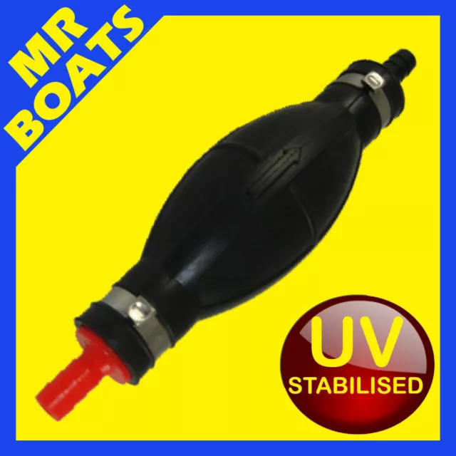 OUTBOARD FUEL LINE PRIMER BULB for 10mm, 3/8 Dia Hose -UV Stabilised- BRAND NEW