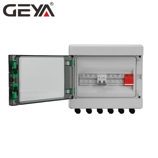 Solar PV Combiner Box Plastic 15A 4strings 550VDC Circuit Breaker Solar Panel