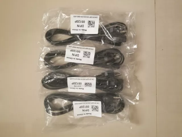 4 pack Genuine DELL DP/N 05120P 6ft AC 3-Prong Black Power Cord Cable 10A 125V