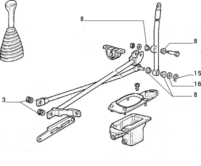 Fiat Panda 141a  4x4 1986 - 2002 Gear Lever Linkage Bush Kit .