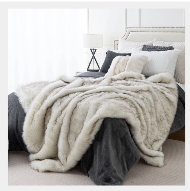 Kelly hoppen ruched online faux fur throw