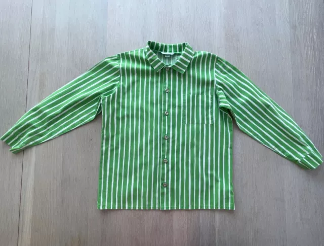 Chemise MARIMEKKO verte pour enfants, chemise boutonnée Marimekko rayée,...