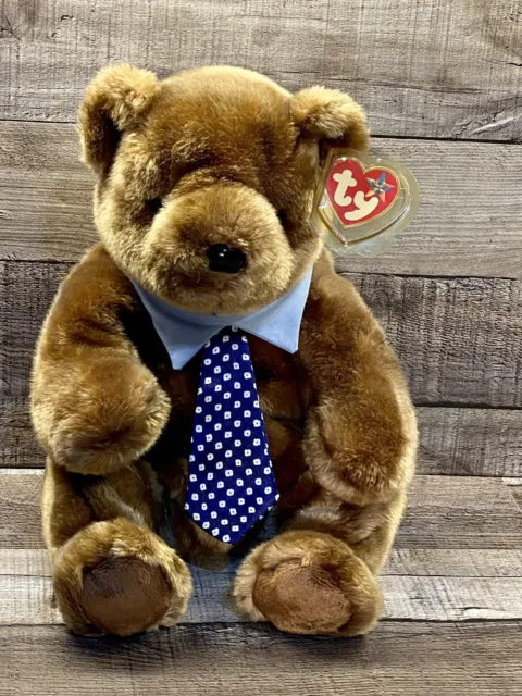 2001 TY BEANIE Buddy Bear “Hero” With Collar & Necktie Stuffed Plush ...