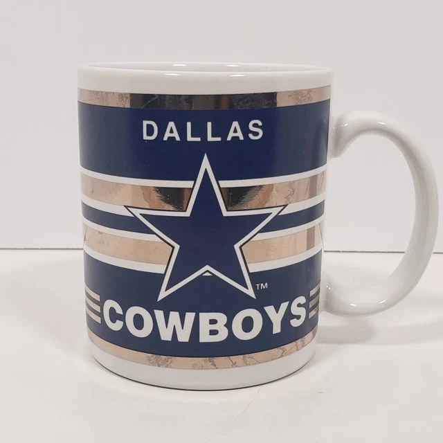 Vintage Dallas Cowboys Coffee Tea Mug Cup Football 12oz. Blue Silver