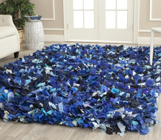 Rio Cassandra Confetti Polyester Shag Area Rug, Blue/Multi, 5' x 8'