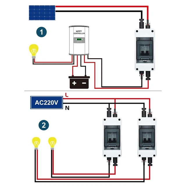 Interruttore Fotovoltaico Heschen HSB6C-DC 2 Poli - DC500V 32A Per - Foto 5