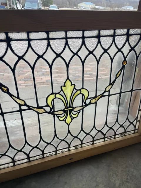 SG4646 antique textured stained clear glass Transom Window 21.25 x 28￼ 3