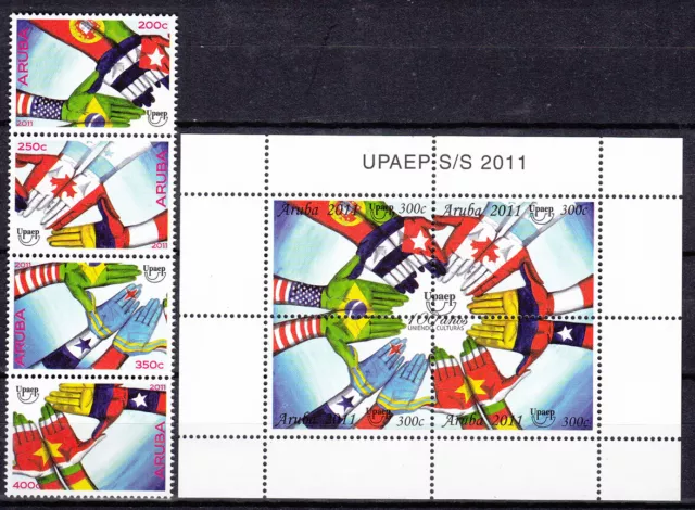 Aruba Correo Yvert 540/43+Hoja 8 ** Mnh Upaep