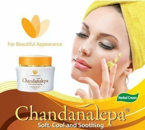 Crema herbal ayurvédica para la piel Chandanalepa 40 g facial natural sándalo piel aceite 2