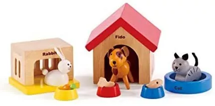 Hape E3455 Family Pets - Wooden Dolls House Accessories