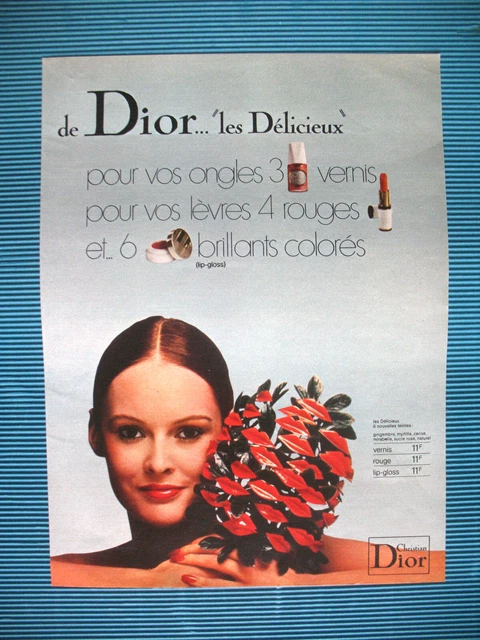 Publicite De Presse Christian Dior Vernis A Ongles Rouge A Levres Ad 1972