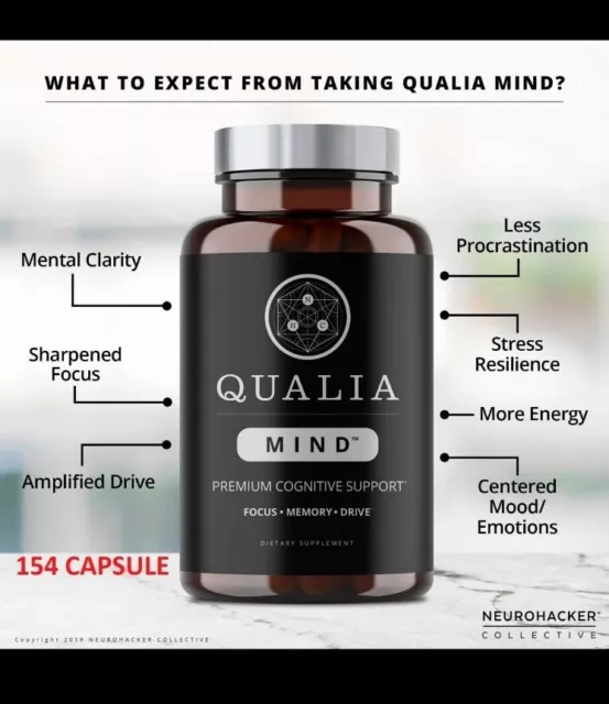 Qualia Mind Brain Supplement Nootropics - 154 Capsules - New - Large - Exp 08-24