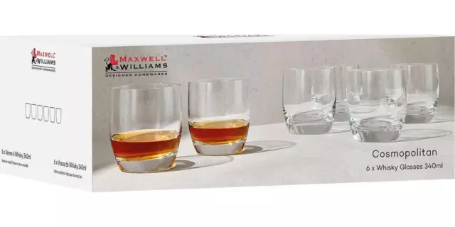 Set of 6 Maxwell and Williams 340mL Whisky Glasses 3