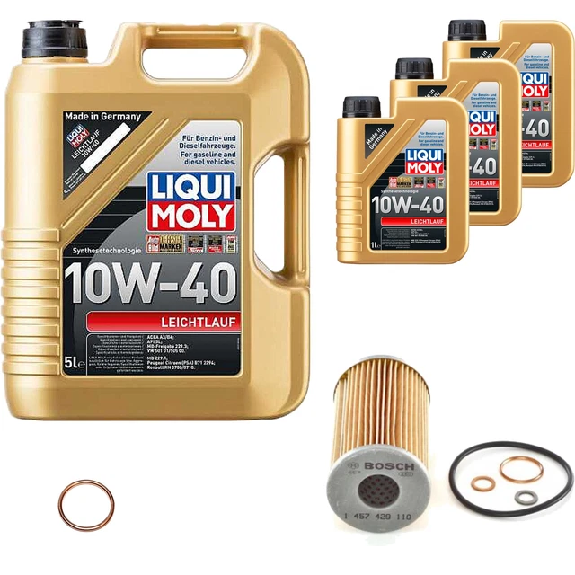 Filtro olio Bosch 8L Liqui Moly a funzionamento leggero 10W-40 per Mercedes Puch Classe G 230