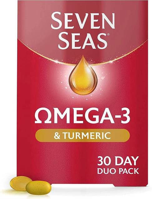 Seven Seas Omega 3 Fish Oil & Turmeric With Vitamin D - 30 Day Duo Pack