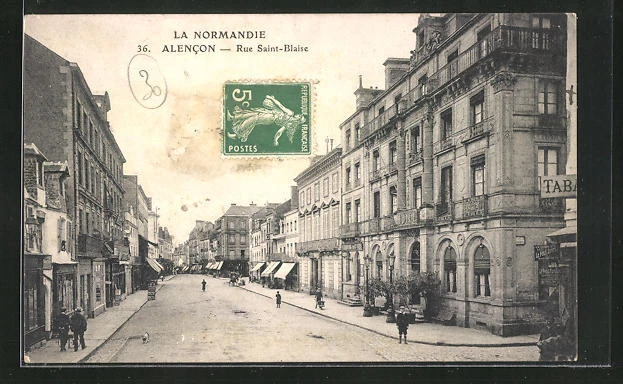 CPA Alencon, Rue Saint-Blaise, vue de la rue