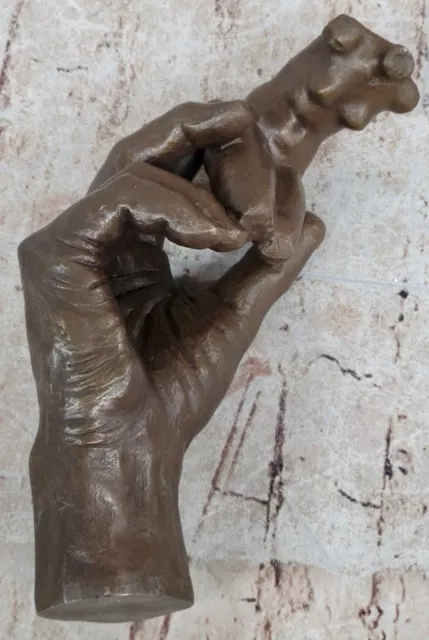 Auguste Rodin Skulptur Die Hand Von Gott / Erschaffung (1917) IN Bronze