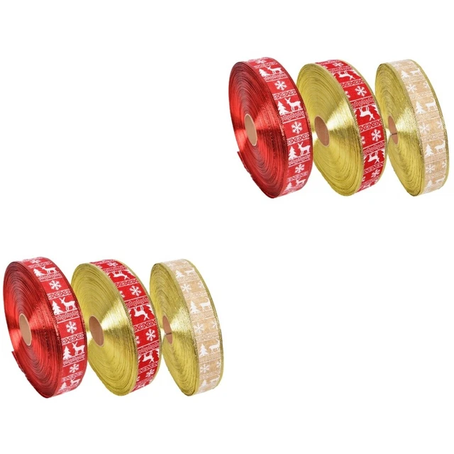 6 pcs Weihnachten Satin Band Urlaub Haar Bögen Band