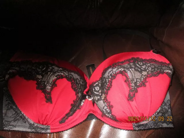 ANN SUMMERS HOLLIE Bra Lingerie Plunge Underwired Sexy Underwear Black Red  £18.99 - PicClick UK