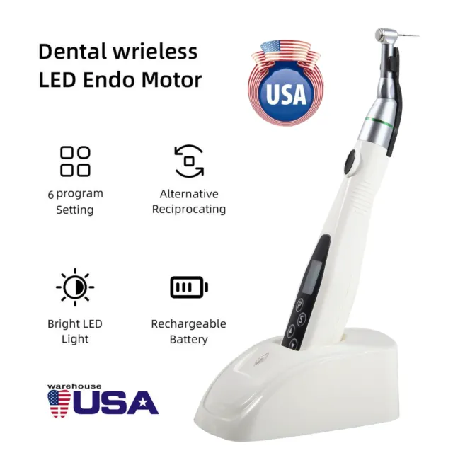 Woodpecker Dental Wireless LED Endo Motor 16:1 Contra Angle Root Canal Treament