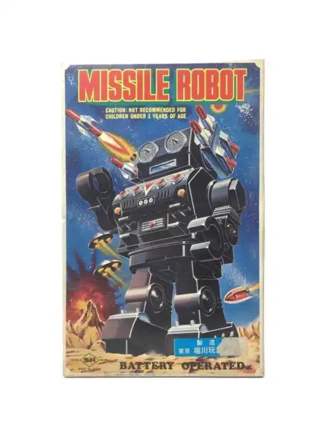 Horikawa Toy MISSILE ROBOT Black vintage rare figure with box Battery Operated
