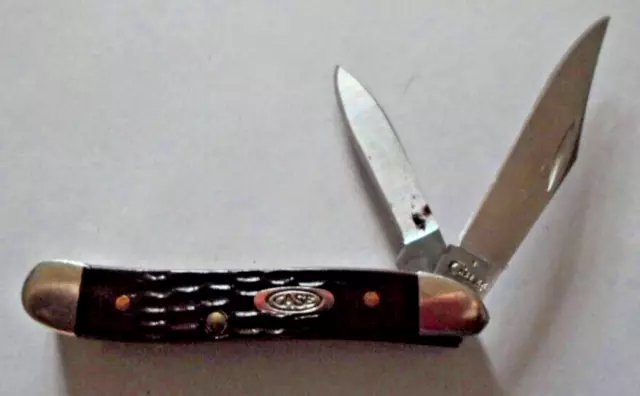 Case XX USA 6220 SS Trapper Brown 2 Blade Folding Pocket Knife, Older