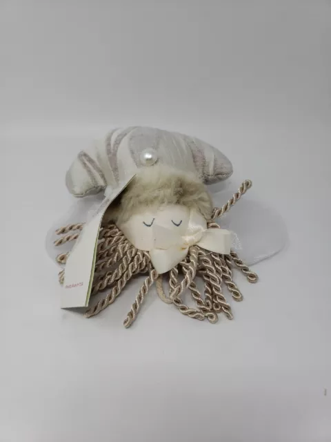 Woof & Poof Small Gold Beanbag Angel Linen  W/ Tag Cream/Gold Made in USA 7x6x2