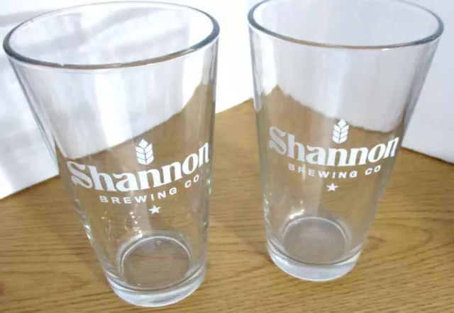 2 Shannon Brewing Company Pint Beer Glasses, Keller, Texas