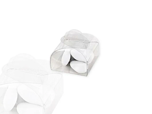 Scatola Bomboniera In PVC Trasparente 19,5 X 14 X H 4 Cm Confezione 10 Pz Art 13882