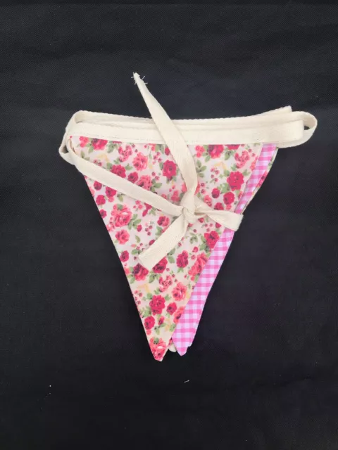 Handmade Ditsy Floral Bunting, Double Layer Floral & Pink Design