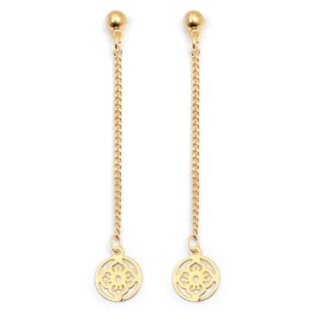 Boucles D'oreilles Pendantes Plaqué Or 750/000 - Sans Nickel - Neuf Avec étiquettes