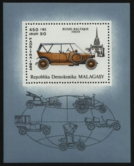 Madagaskar 1984 - Mi-Nr. Block 24 ** - MNH - Autos / Cars