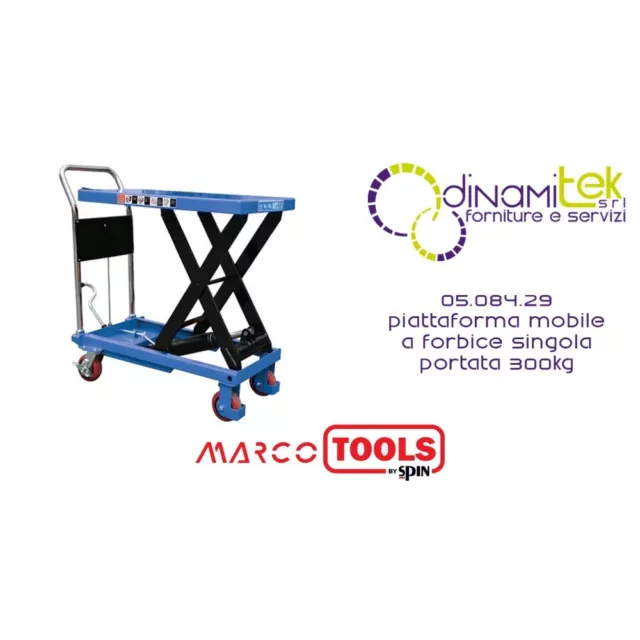 05.084.29 PIATTAFORMA MOBILE A FORBICE SINGOLA portata 300kg SPIN MARCO TOOLS
