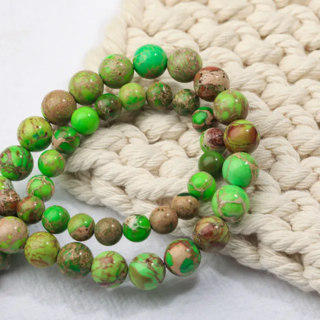 Natural Fruit Green Imperial Jasper Stone Gemstone Beads for Vitality - 8mm