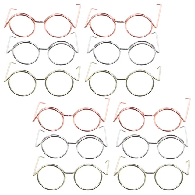1/6 Puppenbrille Aus Metall – Rosegold, 2,3x2,3 Cm, Für Actionfiguren & Puppen