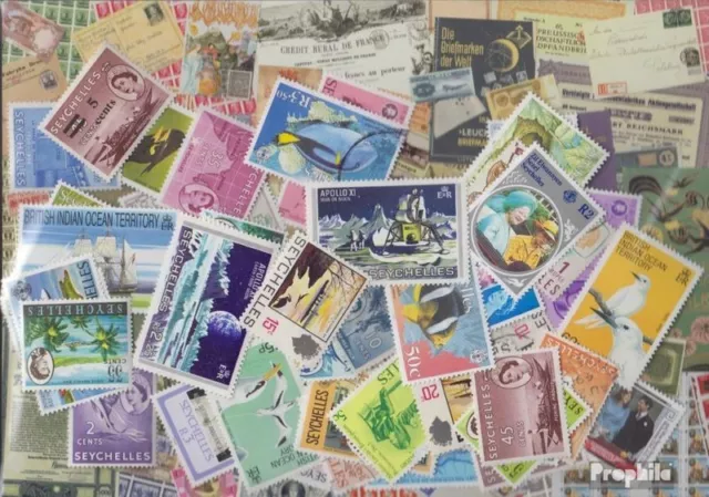 seychelles 100 différents timbres