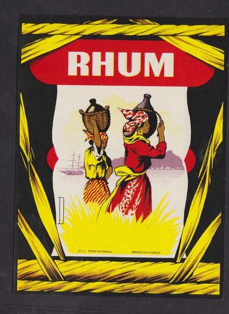 Ancienne étiquette De Rhum Français Negripub – Collection Vintage