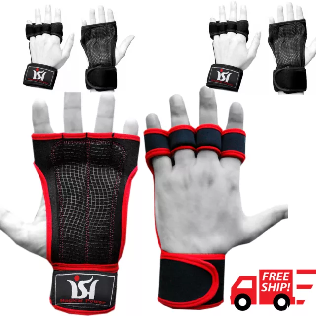 Weight Lifting Gym Gloves Training Fitness Workout Exercise Wrist Wraps Straps