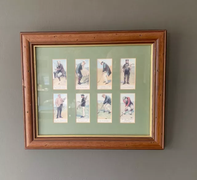 Framed 'Cope's Golfers' (Packed in Cope's Tobaccos) x8 (Reprint).