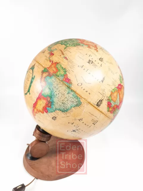 Vintage  Readers Digest 12" Lighted World Antique Spot Globe Denmark