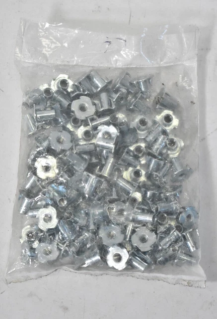 Stafast T Nuts Hardware 100 Pack 1/4" -20 Thread x 9/16" 4P Zinc Plated 142094