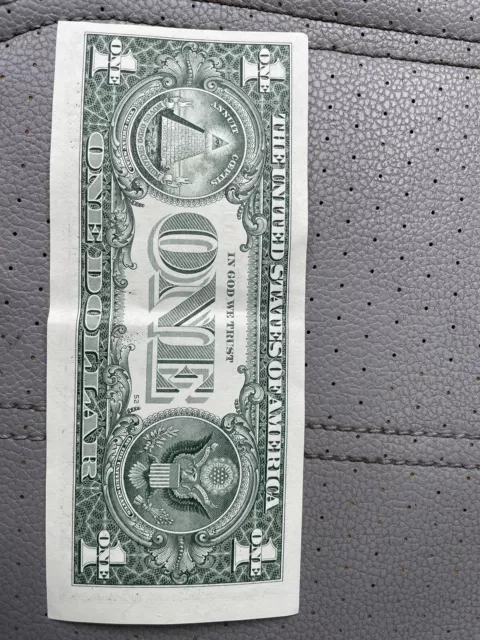 Size Error One Dollar Bill 2017 Federal Reserve Note D11741860D