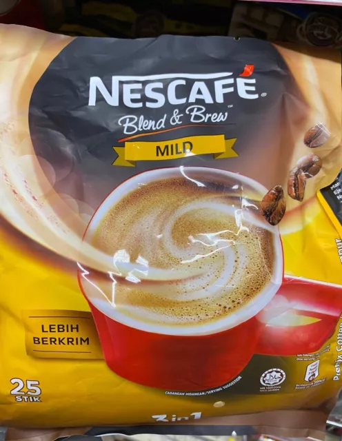 Nescafe Blend Brew, 3-in-1 Instant Coffee Mild 25 Sticks