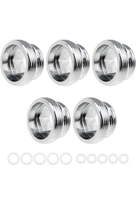 5 Stück Metall Wasserhahn Adapter Küche M18 Stecker auf M22 Stecker Wasserhahn Belüfter Stecker