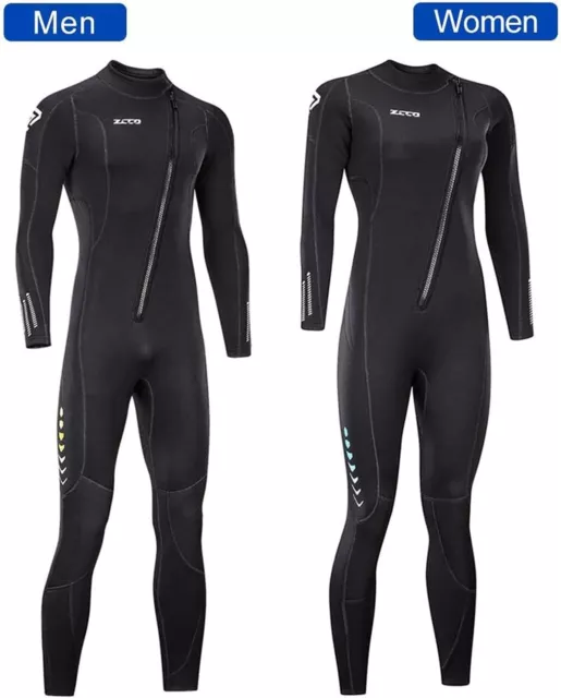 ZCCO Ultra Stretch 3mm Neoprene Women Wetsuit Front Zip Full Body Diving Suit XL