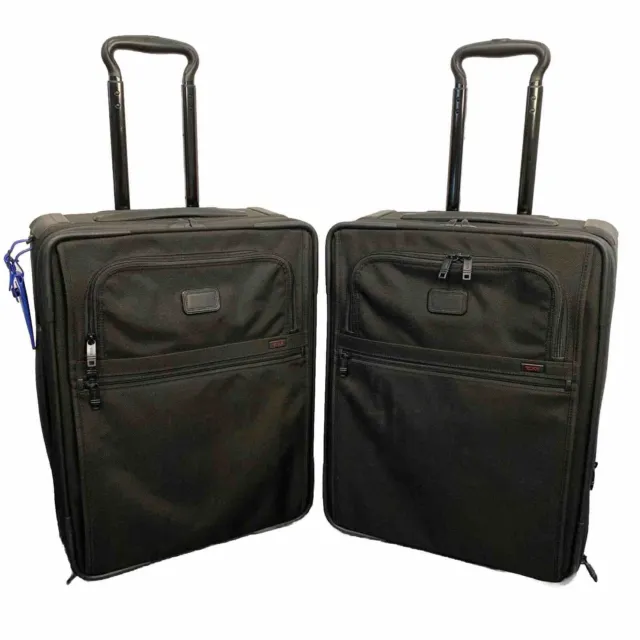 2 Tumi Alpha 2 Blue Tag 22" Carry On 2 Wheel International Expandable Suitcase