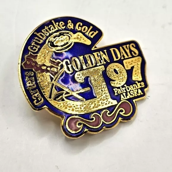 1997 Golden Days Fairbanks Alaska Lapel Pin Souvenir Pioneers Brooch Pinback VTG