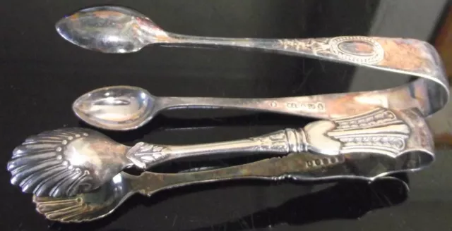 2 Decorative Vintage EPNS Silver Plated Sugar Tongs. UK ONLY. Free Post