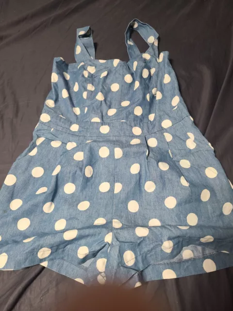 Monteau Girls Blue Polka dot Romper Sleeveless Size Large