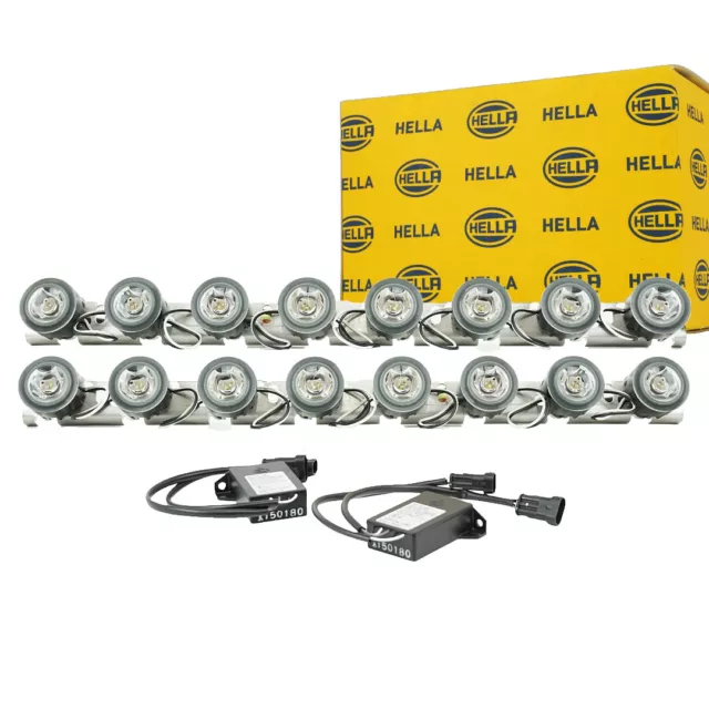 Hella LEDayflex Tagfahrlicht LED Tagfahrleuchten Set L+R 24V LKW 16 Leuchten